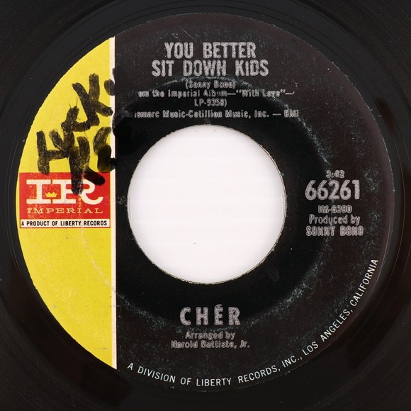 Cher, You Better Sit Down Kids / Mama 1967 45 rpm 7" Single Record Monarch 66261 - Picture 5 of 8